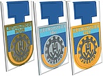 Leistungsabzeichen in Bronze, Silber und Golf.