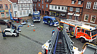 Blick vom Drehleiterkorb der Feuerwehr Rendsburg.