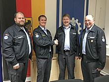 v. l.: stv. Ortsbeauftragter - Thore Evrard; Geschäftsführer - Andreas Eckert; Ortsbeauftragter - Torsten Westphal; stv. Helfersprecher - Joachim Brandt.
